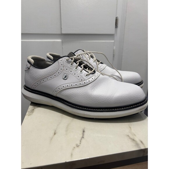 FootJoy Other - FootJoy Traditions Spikeless golf shoes White/Navy Golf Shoes size 10.5